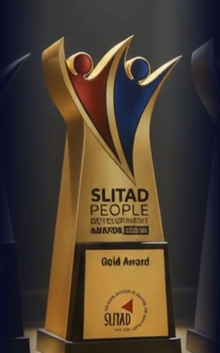 The Gold award trophy