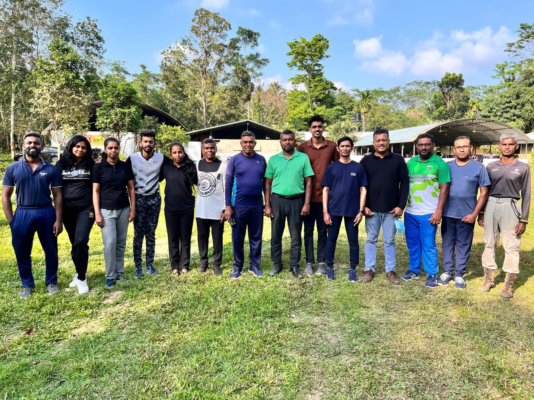 A SLITAD batch together on the field before an outdoor training session
